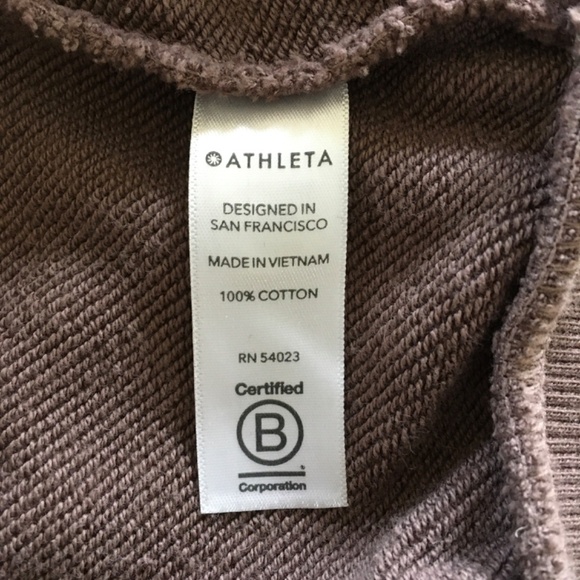 Athleta Moonrise Sweatshirt Hoodie Sz S Mineral Brown Split Open Back 530536 - Picture 9 of 12